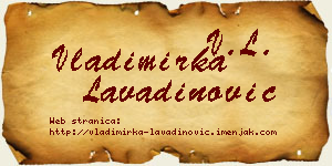 Vladimirka Lavadinović vizit kartica